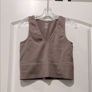 Ribbed Stretch Tank Yoga Bra Crop Top